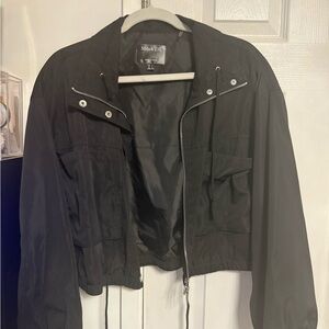 black bomber jacket